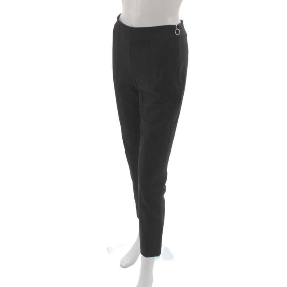 Alexander Wang Womens Ankle Pants Black Zip Nylon Minimalist Size 4 - Picture 2 of 6